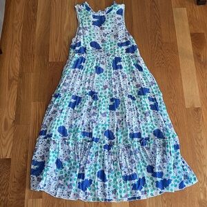 Oliphant tiered midi dress by tuckernuck small high neck flowy and soft sundress